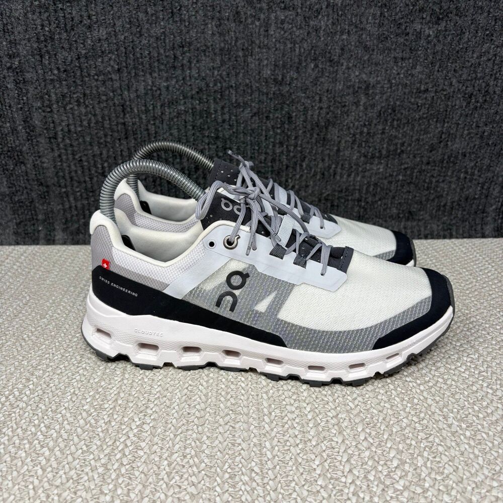 On Cloud Cloudvista Glacier Grey White Black Running Shoes Womens 7.5 US